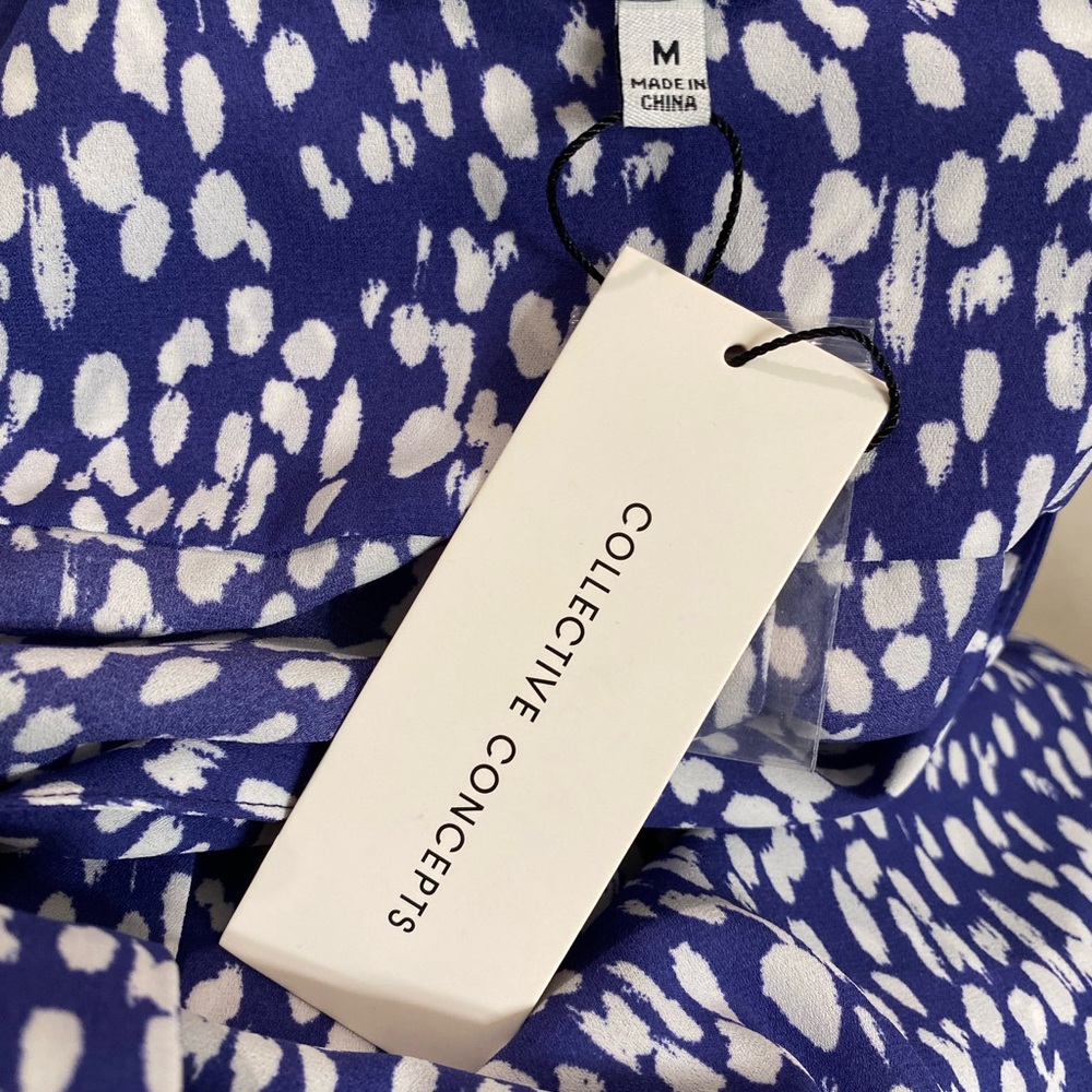Collective Concepts Blue and White Printed Midi Dress - Picture 7 of 8